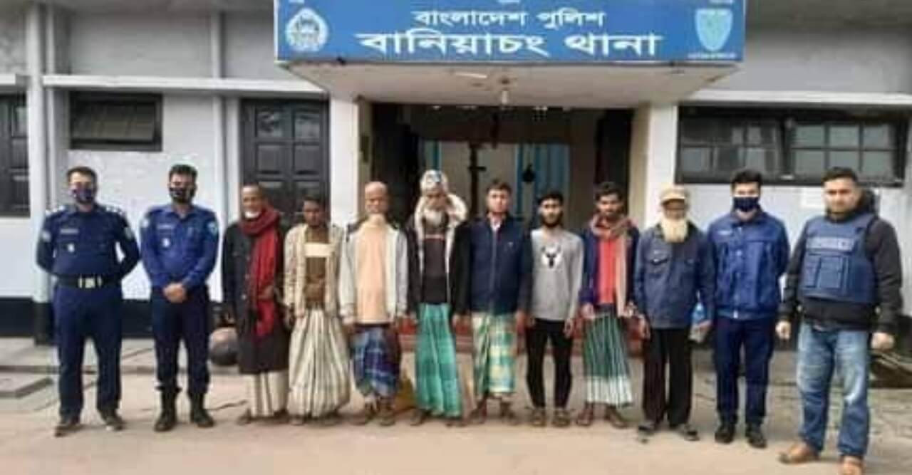 বানিয়াচং থানা পুলিশের অভিযানে সাজাপ্রাপ্ত আসামীসহ ৮জন গ্রেফতার