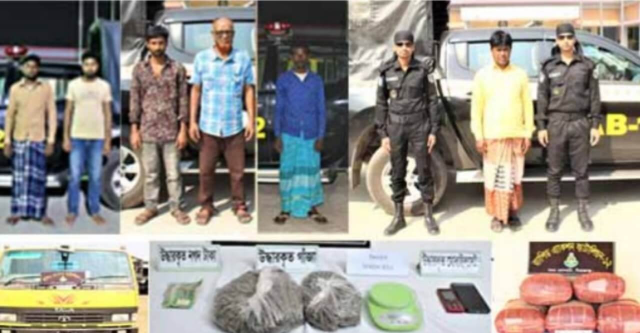 সিরাজগঞ্জে র্যাবের পৃথক অভিযানে বিপুল পরিমাণ গাঁজা, হেরোইনসহ আটক ৬