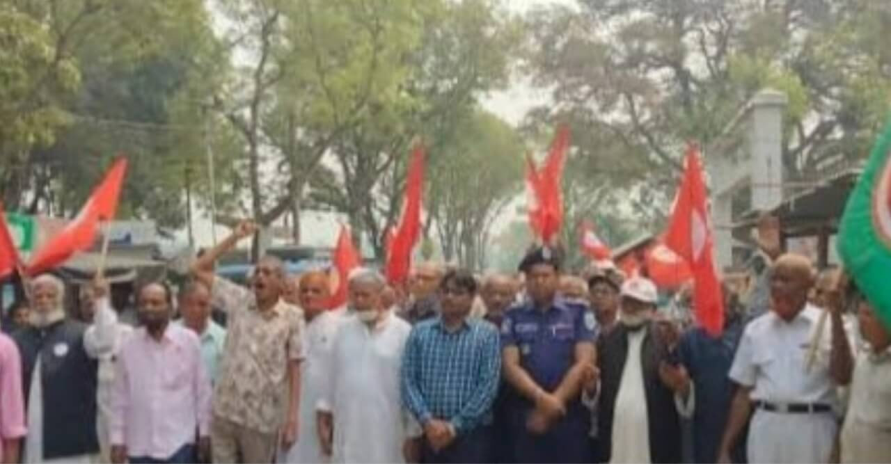 বঙ্গবন্ধুর জন্মশতবার্ষিকী ও স্বাধীনতার সুবর্ণজয়ন্তী উপলক্ষ্যে মুক্তিযোদ্ধাদের র্যালী
